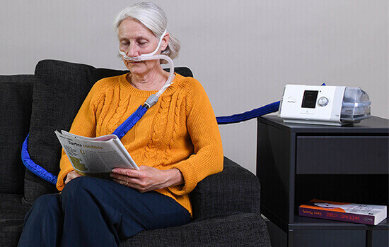 High-Flow-Therapie-COPD-Patientin-außerklinisch
